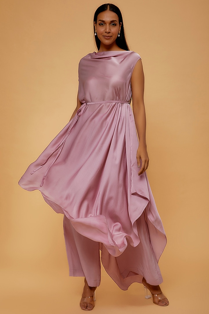 Pink Silk Tunic Set by STEPHANY at Pernia's Pop Up Shop