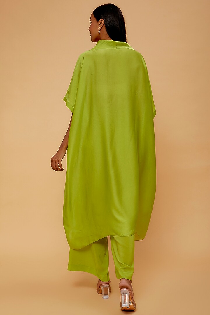 Lime Green Silk Tunic Set by STEPHANY at Pernia's Pop Up Shop