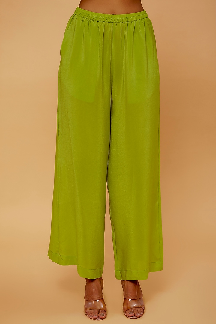 Lime Green Silk Tunic Set by STEPHANY at Pernia's Pop Up Shop