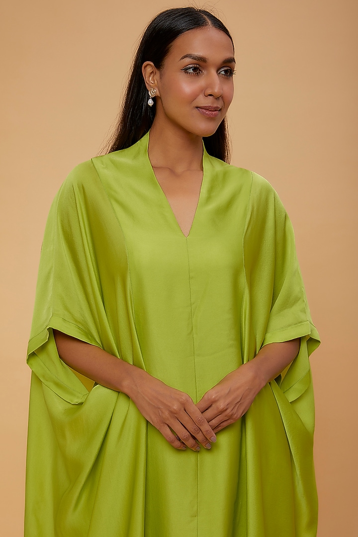 Lime Green Silk Tunic Set by STEPHANY at Pernia's Pop Up Shop