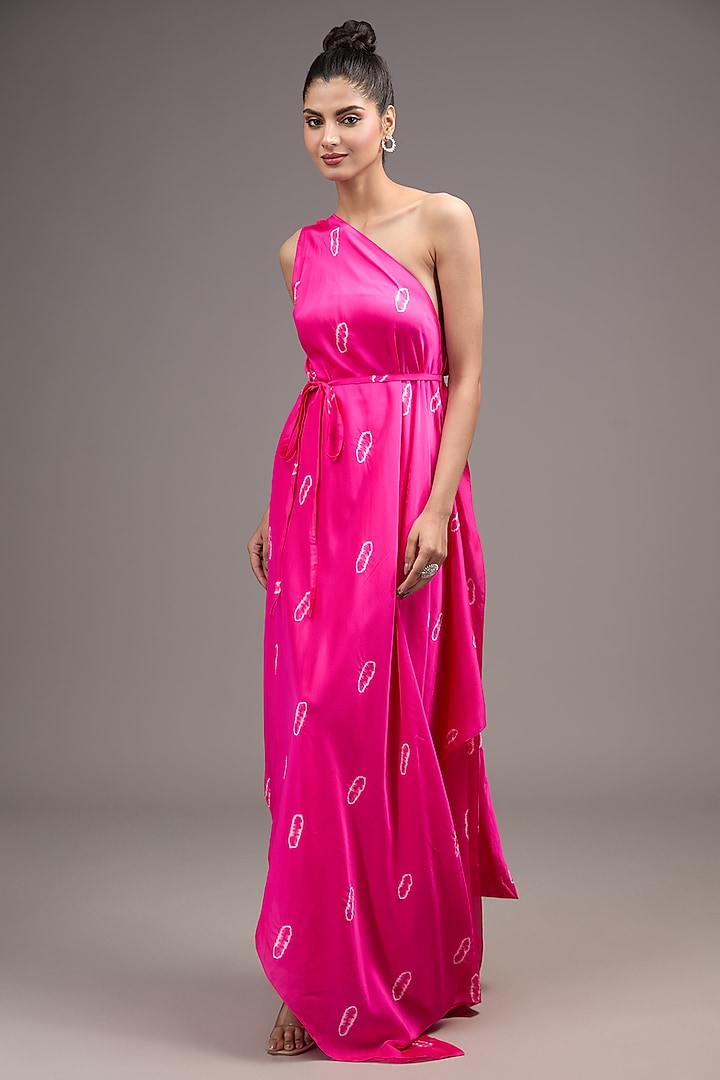 Pink Silk Satin Tie-Dye Co-Ord Set by Stephany at Pernia's Pop Up Shop