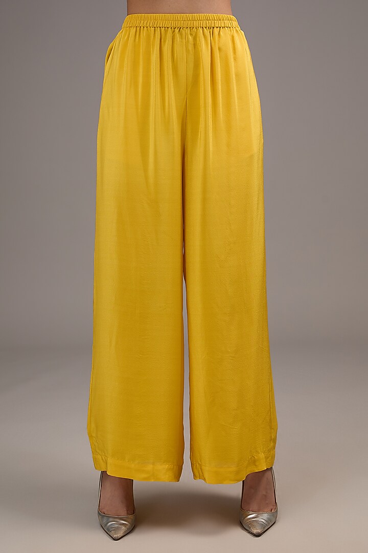 Yellow Silk Satin Tie-Dye Co-Ord Set by Stephany at Pernia's Pop Up Shop