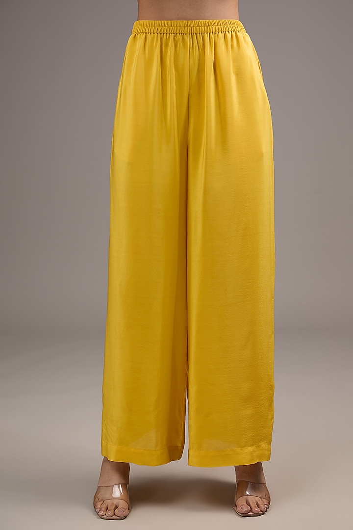 Yellow Silk Satin Tie-Dye Tunic Set by Stephany at Pernia's Pop Up Shop