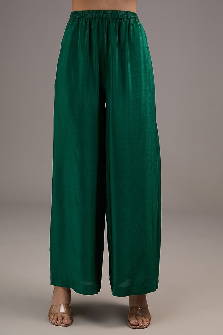 Green Silk Satin Tie-Dye Co-Ord Set by Stephany at Pernia's Pop Up Shop