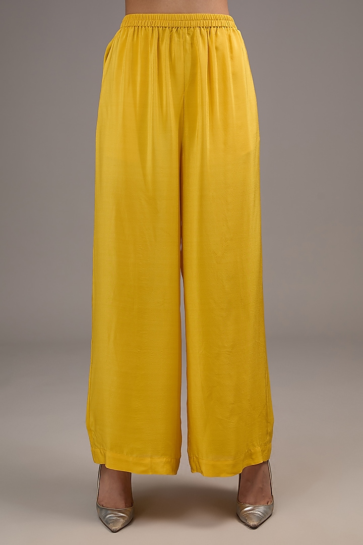 Yellow Silk Satin Tie-Dye Tunic Set by Stephany at Pernia's Pop Up Shop