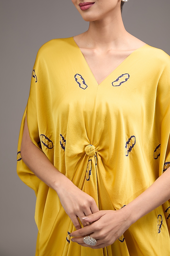 Yellow Silk Satin Tie-Dye Co-Ord Set by Stephany at Pernia's Pop Up Shop