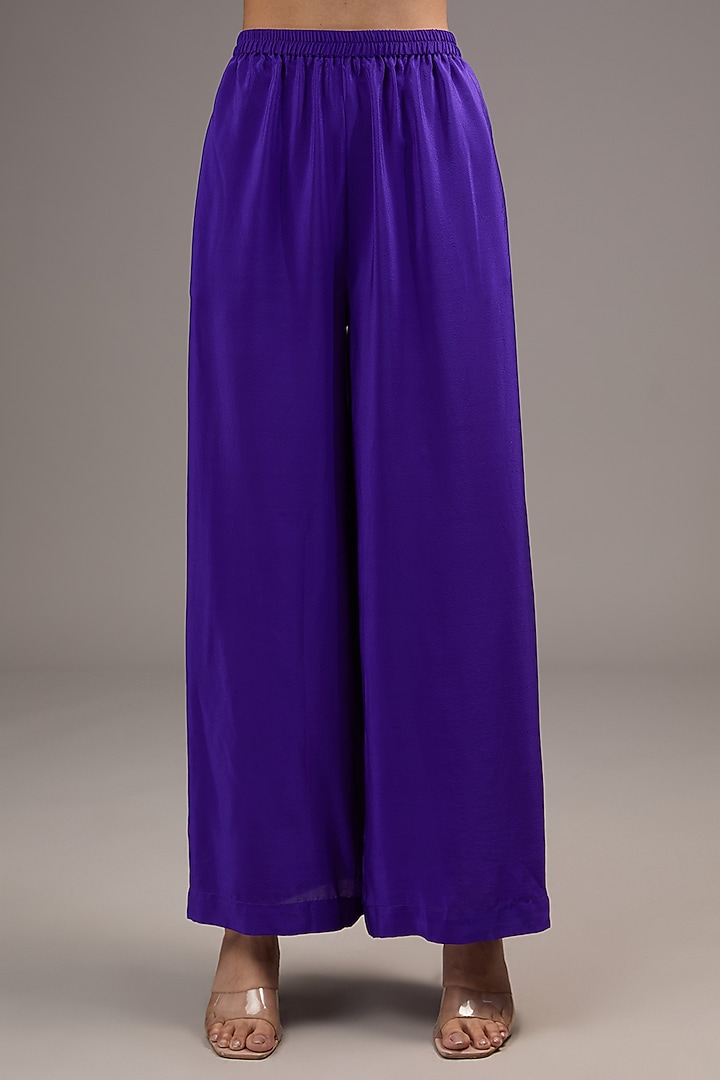 Purple Silk Satin Tie-Dye Tunic Set by Stephany at Pernia's Pop Up Shop