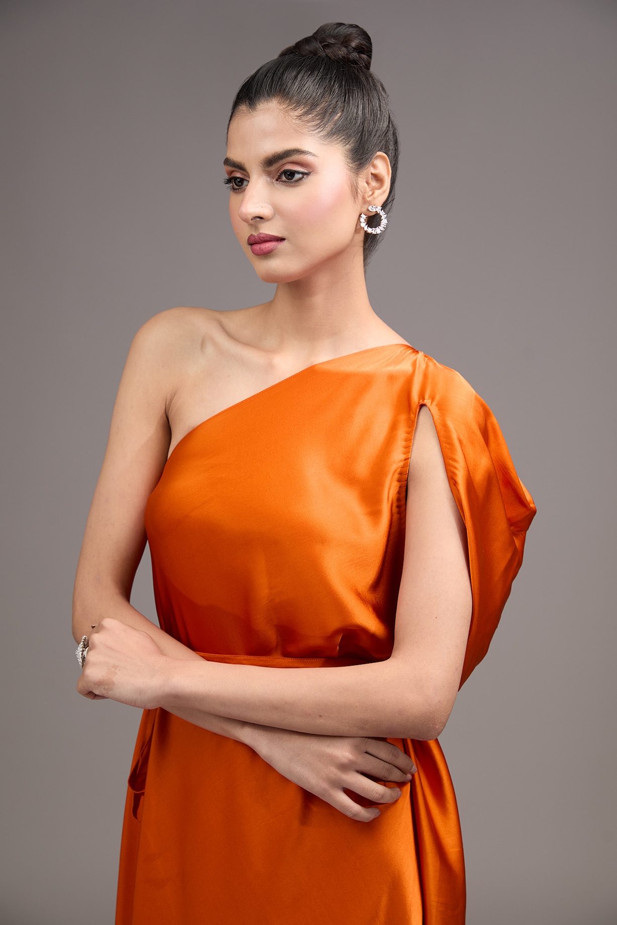 strapless open back dress Orange Pétalo Maxi Dress main image 0