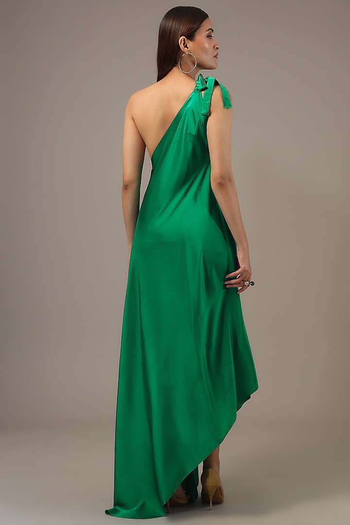 sachin and babi light blue dress Green Low Back Dress Emerald Green Silk Dress Backless Emerald Green  Backless Dress main image 1
