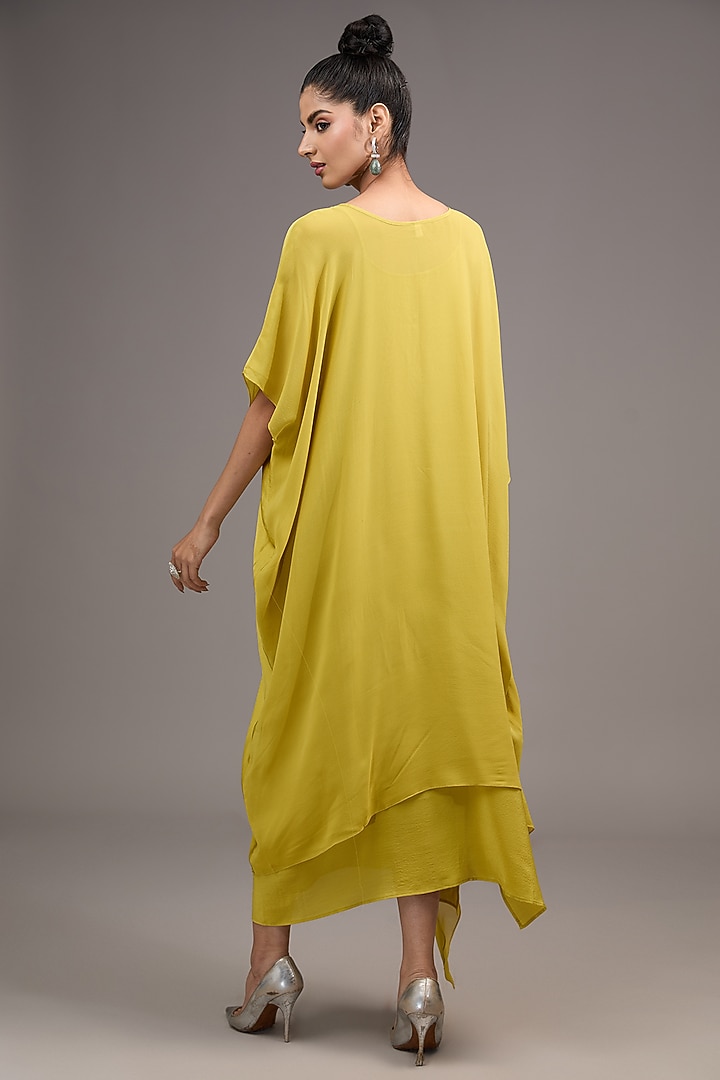 Green Silk Georgette Vacation Dress by Stephany at Pernia's Pop Up Shop