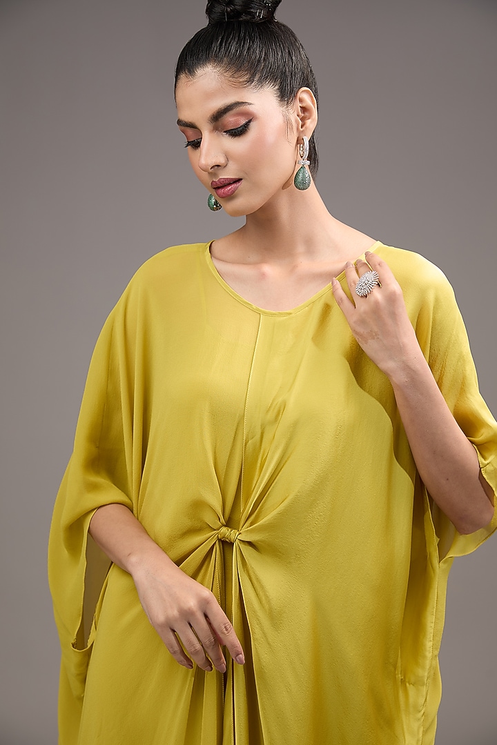 Green Silk Georgette Vacation Dress by Stephany at Pernia's Pop Up Shop