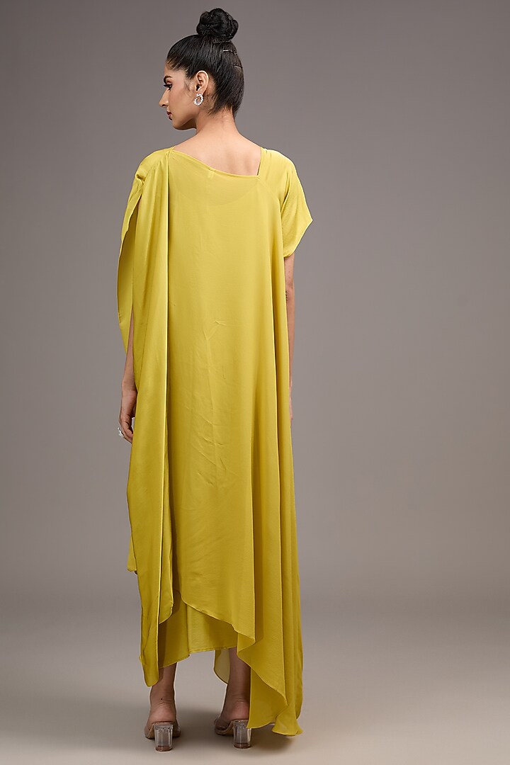 Green Silk Georgette Cocktail Dress by Stephany at Pernia's Pop Up Shop
