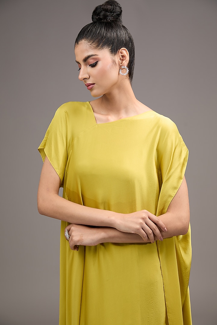 Green Silk Georgette Cocktail Dress by Stephany at Pernia's Pop Up Shop