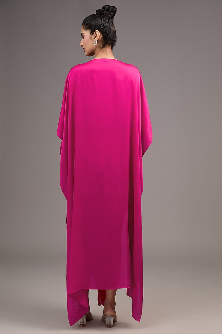 Pink Silk Satin Georgette Vacation Dress by Stephany at Pernia's Pop Up Shop