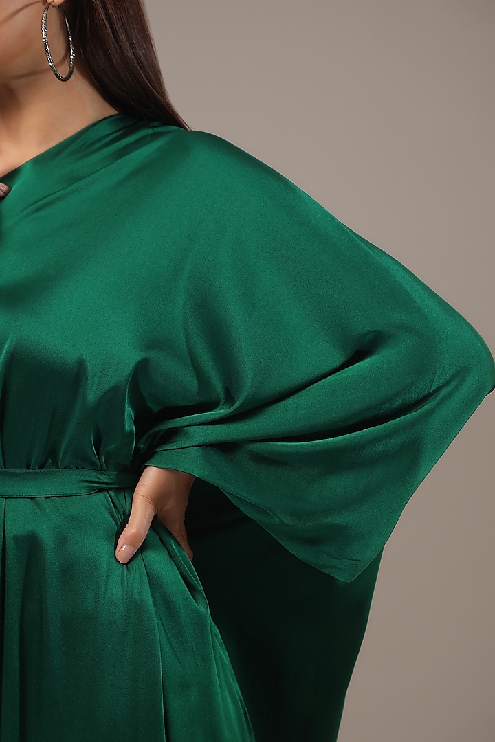 green one shoulder wrap dress Petal and Pup Women's Nadia One Shoulder Maxi Dress main image 1