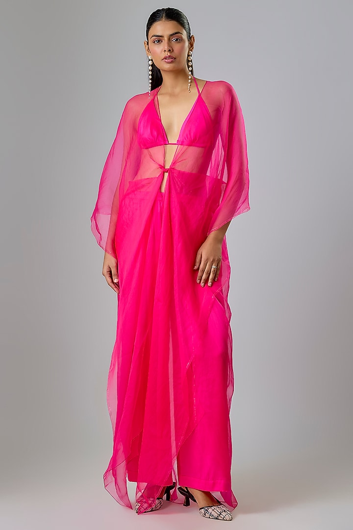 Pink Silk Organza Cover-Up Set by Stephany at Pernia's Pop Up Shop