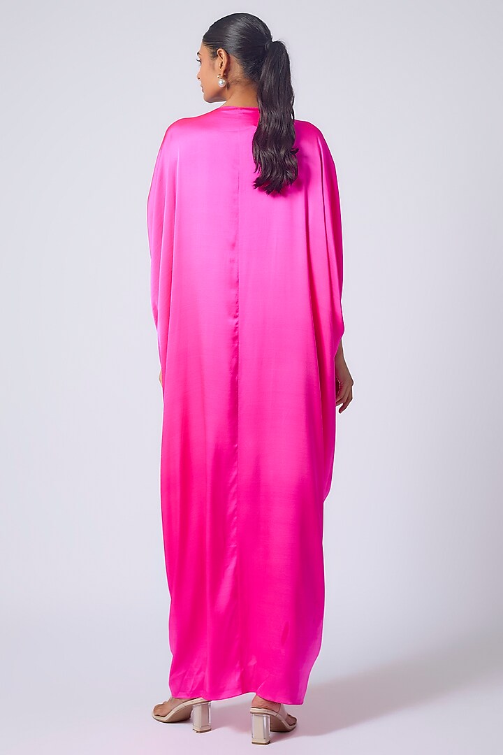 Pink Silk Lycra Satin Leheriya Cocktail Dress by Stephany at Pernia's Pop Up Shop