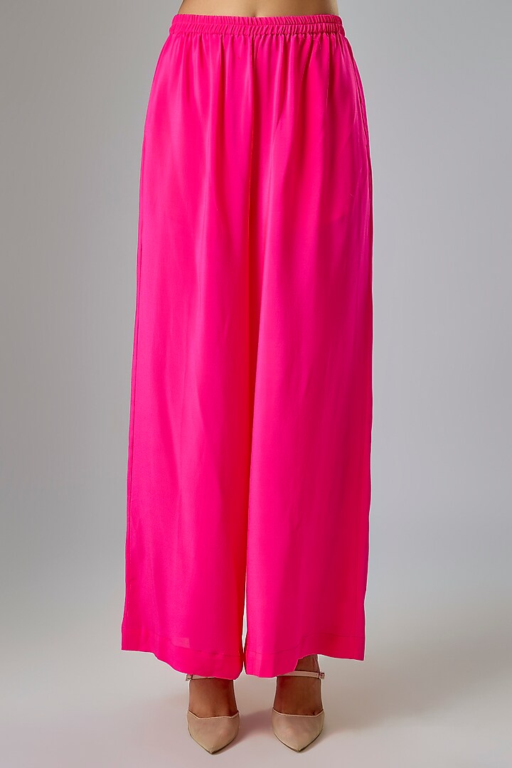 Pink Silk Lycra Satin Leheriya Tunic Set by Stephany at Pernia's Pop Up Shop