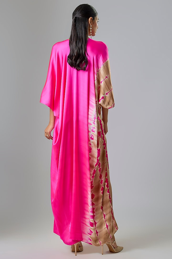 Pink Lycra Silk Satin Leheriya Cocktail Dress by Stephany at Pernia's Pop Up Shop