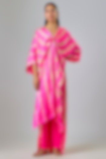 Pink Silk Lycra Satin Leheriya Tunic Set
by Stephany at Pernia's Pop Up Shop