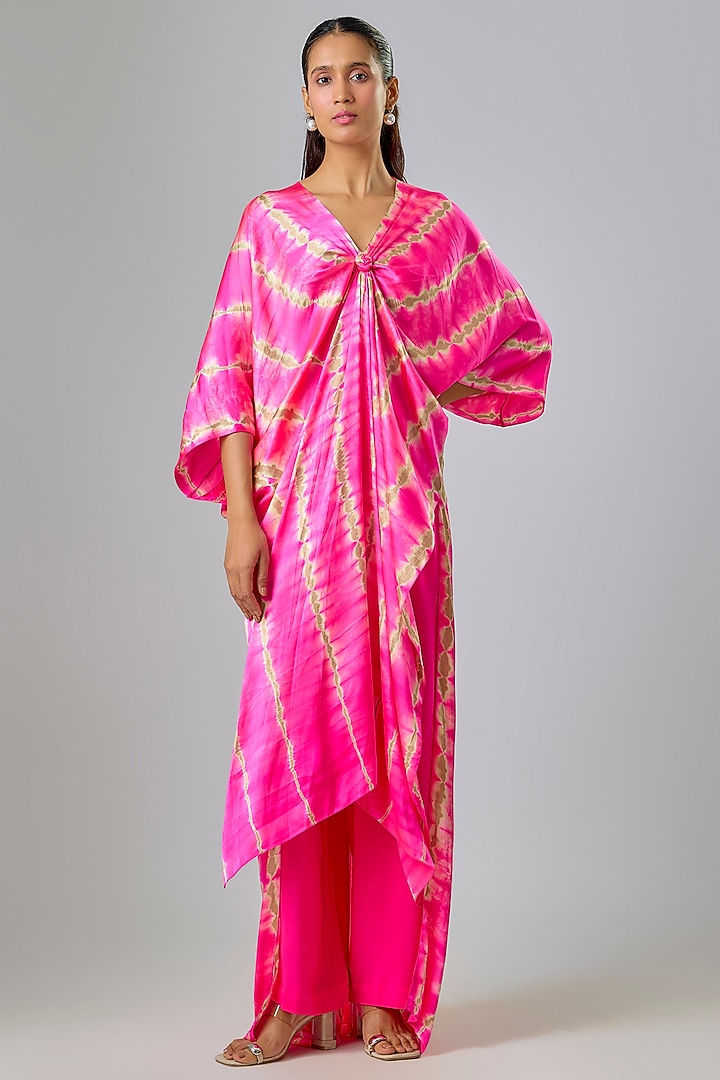 Pink Silk Lycra Satin Leheriya Tunic Set
by Stephany at Pernia's Pop Up Shop