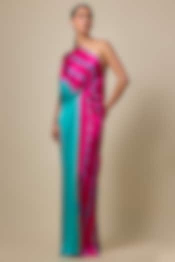 Pink Lycra Silk Satin Leheriya Vacation Dress by Stephany at Pernia's Pop Up Shop