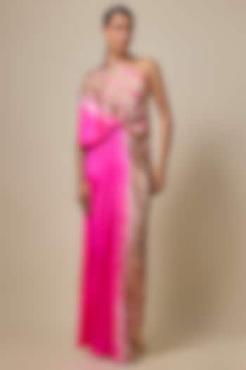 Pink Lycra Silk Satin Leheriya Vacation Dress by Stephany at Pernia's Pop Up Shop