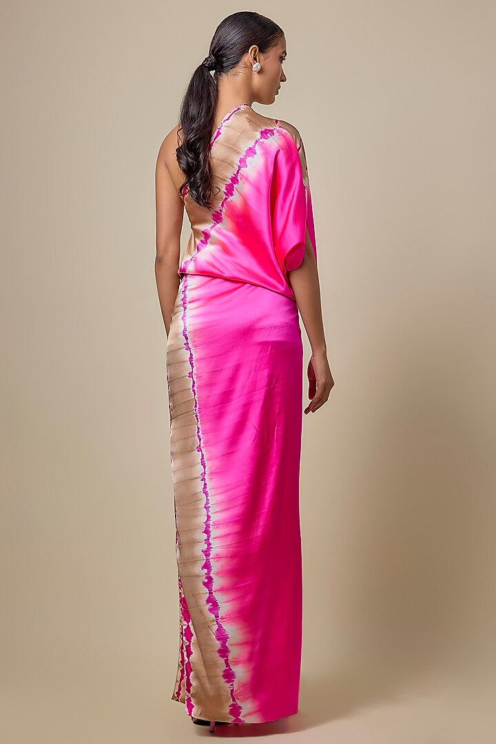 Pink Lycra Silk Satin Leheriya Vacation Dress by Stephany at Pernia's Pop Up Shop