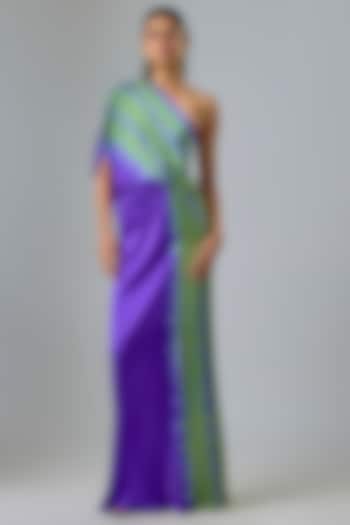 Purple Lycra Silk Satin Leheriya Vacation Dress by Stephany at Pernia's Pop Up Shop