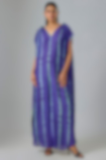 Purple Cotton Silk Leheriya Jumpsuit by Stephany at Pernia's Pop Up Shop