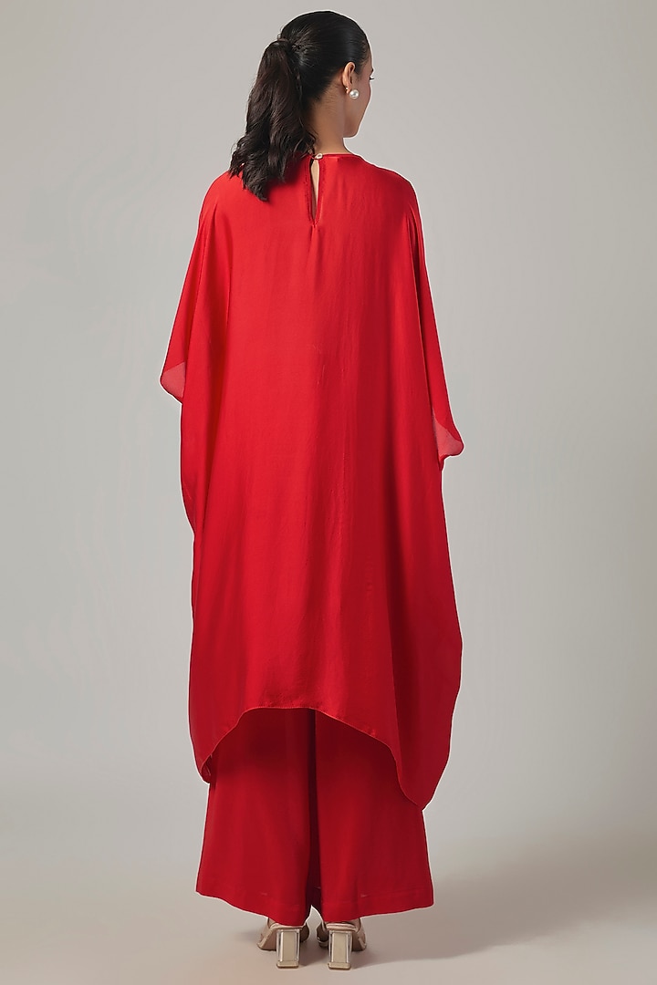 Scarlet Silk Satin Tunic Set by Stephany at Pernia's Pop Up Shop