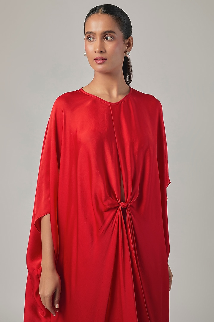 Scarlet Silk Satin Tunic Set by Stephany at Pernia's Pop Up Shop