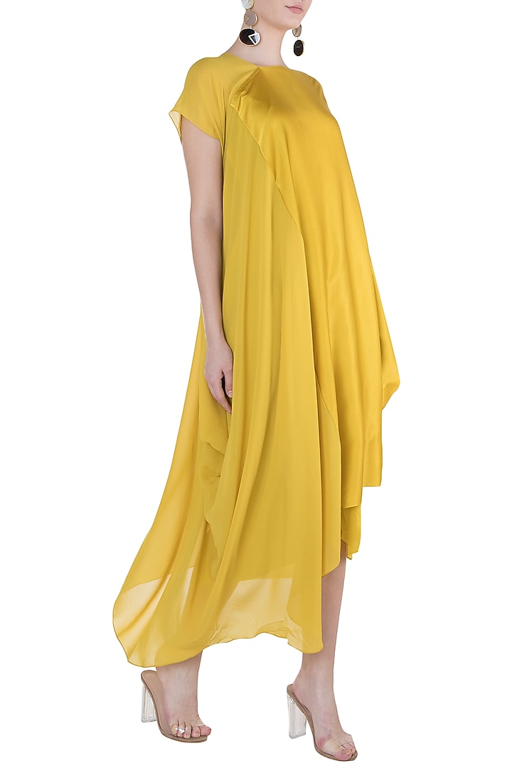 Mustard One Shoulder Style Cocktail Dress with Inner by Stephany at Pernia's Pop Up Shop