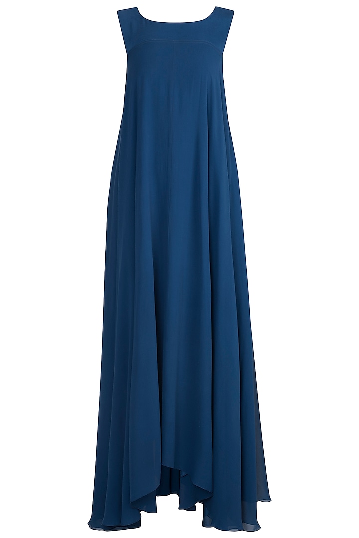 Midnight Blue Sleeveless Dress by Stephany