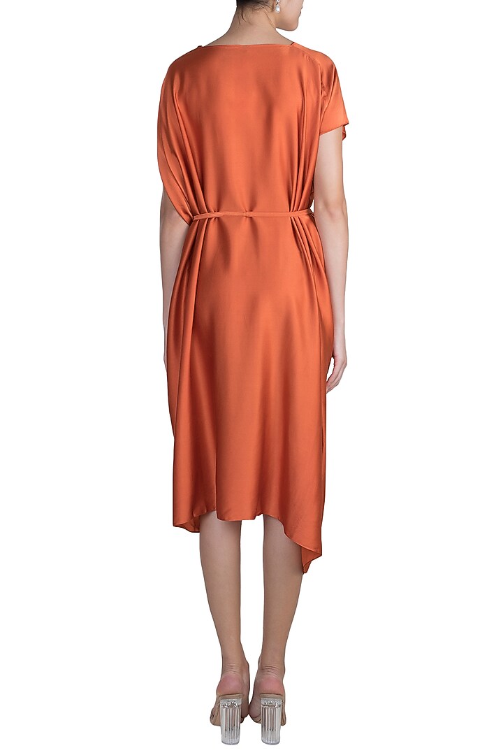 Apricot Font Panelled Vacation Dress With Belt by Stephany at Pernia's Pop Up Shop