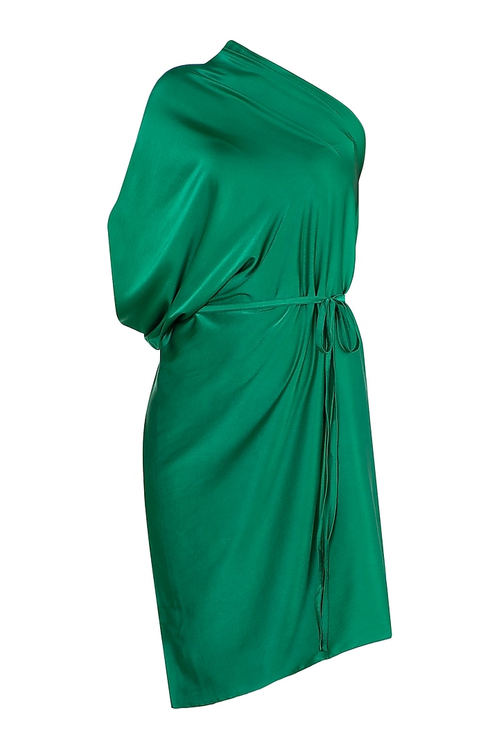 Jade One Shoulder Mini Dress With Belt by Stephany