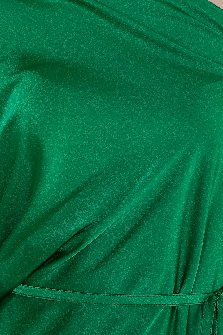 Jade One Shoulder Mini Vacation Dress With Belt by Stephany at Pernia's Pop Up Shop