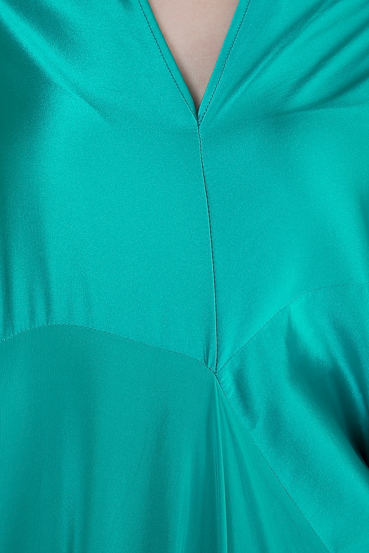 teal dress on the bias designs Teal Deconstructed Bias Cut Flowy Dress Design by Stephany at Pernia's Pop  Up Shop 2026