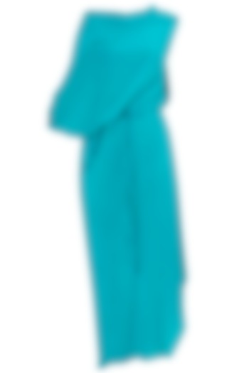 Teal Deconstructed Dress With Belt by Stephany