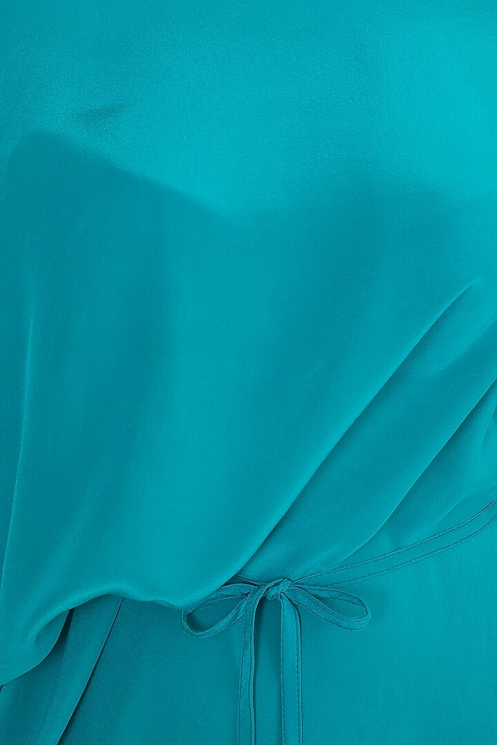 Teal Deconstructed Vacation Dress With Belt by Stephany at Pernia's Pop Up Shop