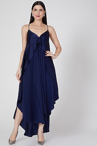Navy Blue Reversible Dress by Stephany