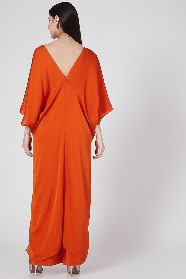 Copper Silk Lycra Satin Tunic Set by Stephany at Pernia's Pop Up Shop