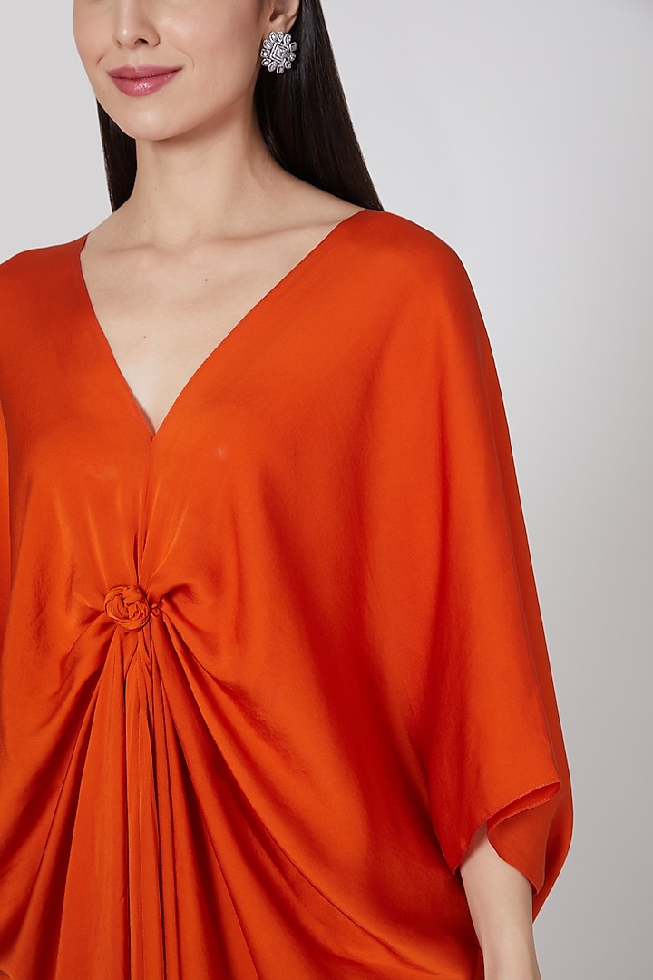 Copper Silk Lycra Satin Tunic Set by Stephany at Pernia's Pop Up Shop