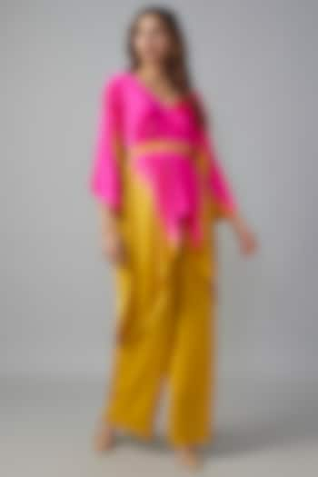 Golden Ombre Silk Lycra Satin Kaftan Set by Stephany at Pernia's Pop Up Shop