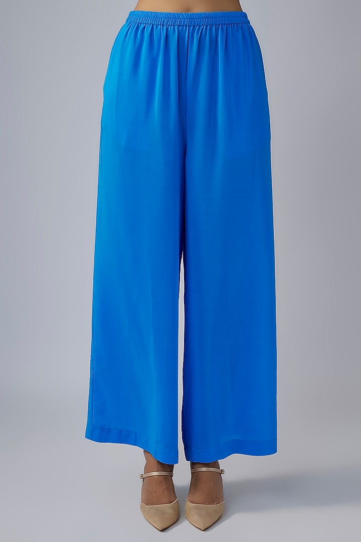 Blue Silk Crepe Ombre Co-Ord Set by Stephany at Pernia's Pop Up Shop