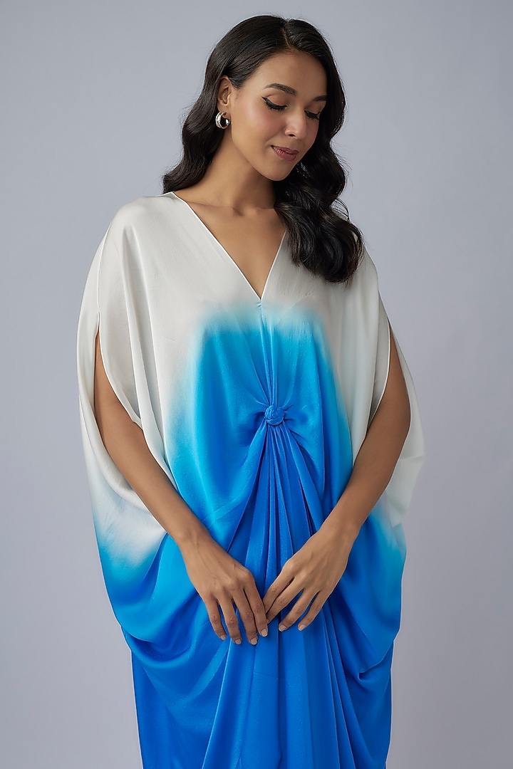 Blue Silk Crepe Ombre Co-Ord Set by Stephany at Pernia's Pop Up Shop