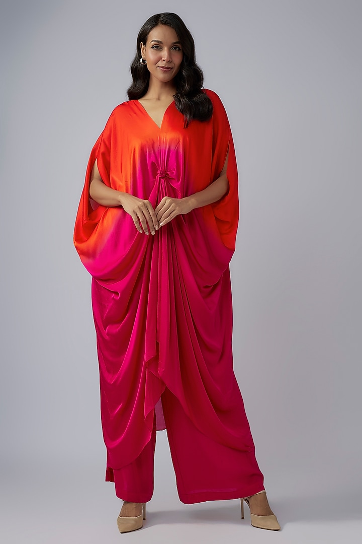 Pink Silk Crepe Ombre Co-Ord Set by Stephany at Pernia's Pop Up Shop