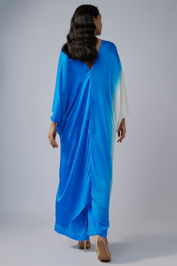 Blue Silk Crepe Ombre Co-Ord Set by Stephany at Pernia's Pop Up Shop