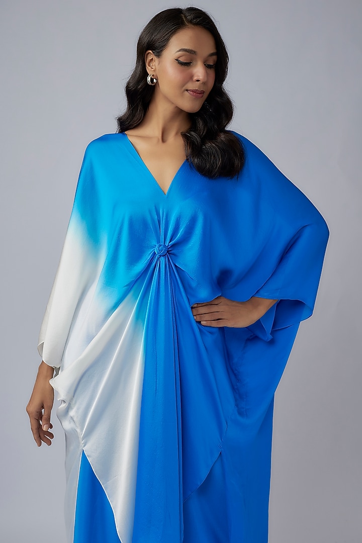Blue Silk Crepe Ombre Co-Ord Set by Stephany at Pernia's Pop Up Shop