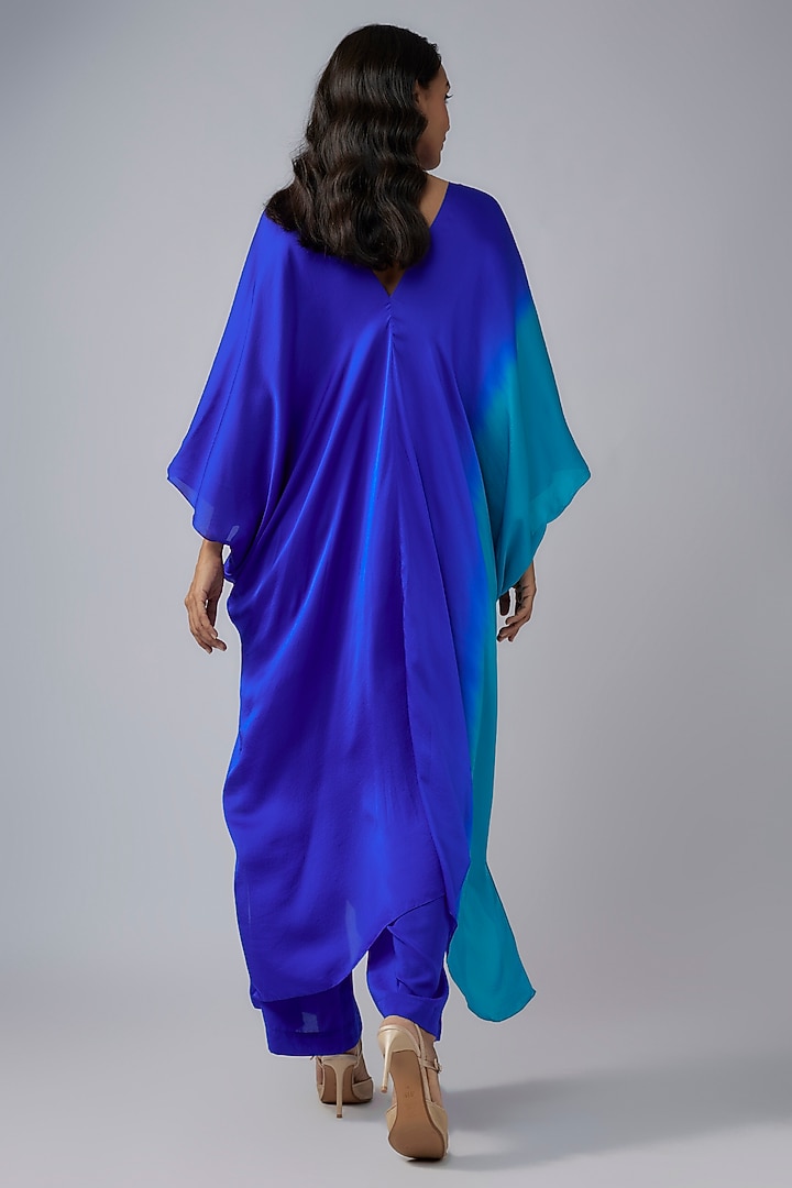 Blue Silk Crepe Ombre Co-Ord Set by Stephany at Pernia's Pop Up Shop